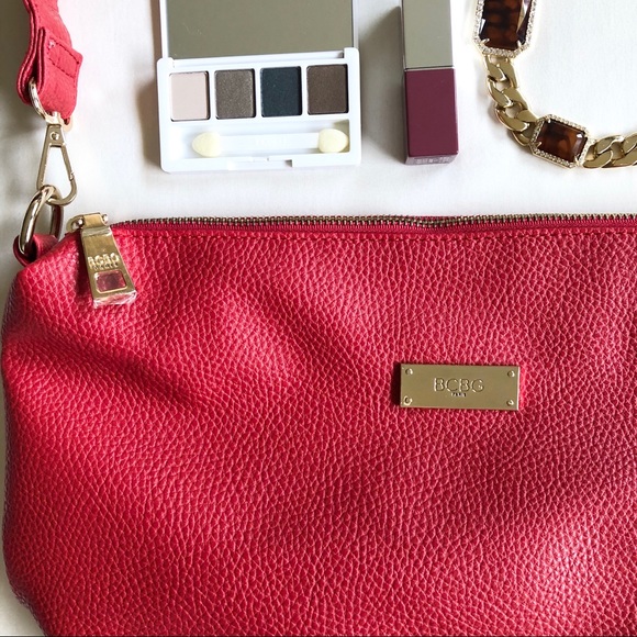 NWOT-BCBG Paris Red Crossbody w/ Removable Strips - Picture 8 of 9